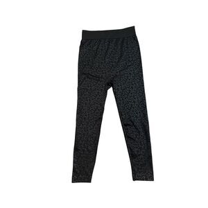 Lane Bryant Leggings Womens G/H Black Skinny High Rise Leopard Animal Print Gym